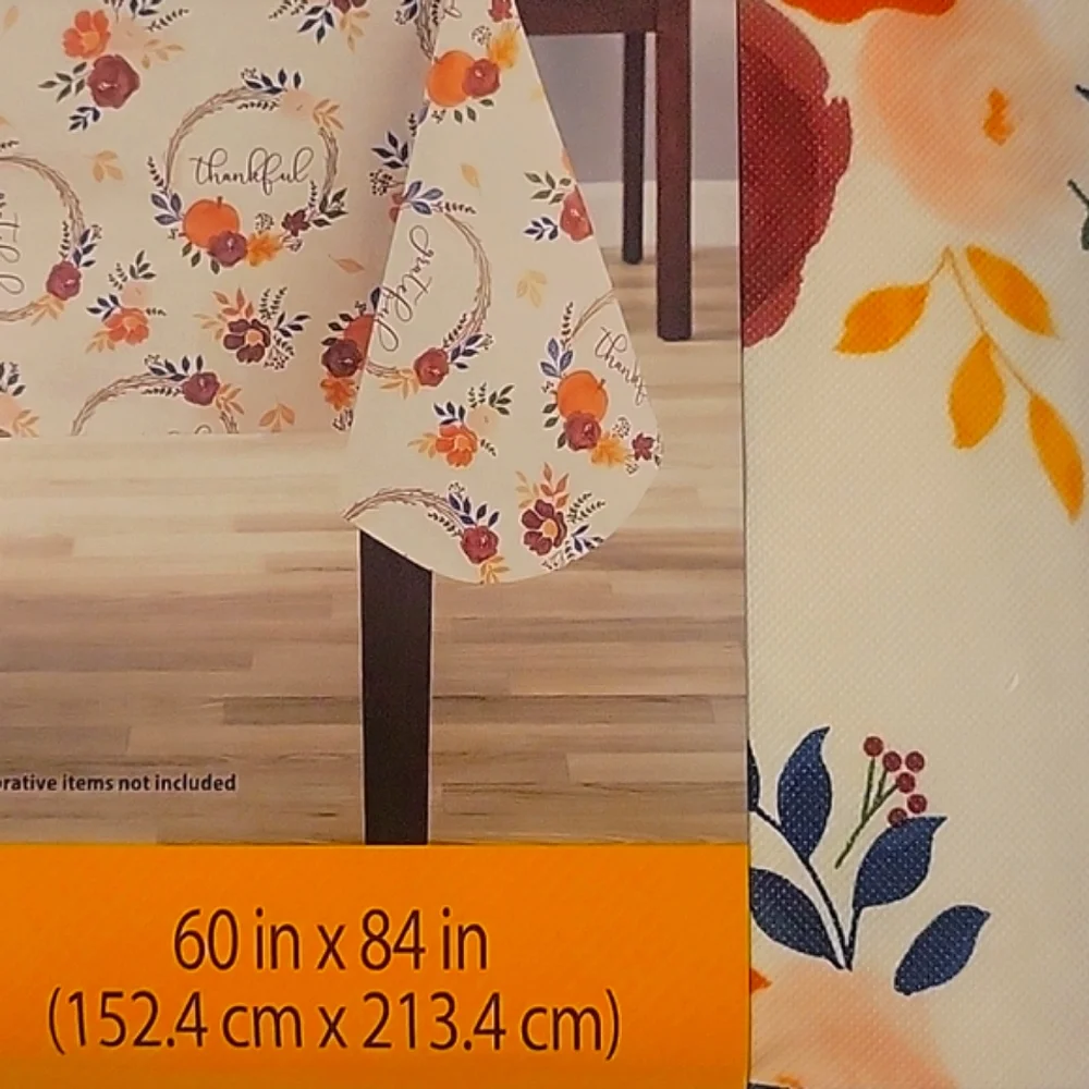 NEW Way To Celebrate Harvest Wreaths & Florals Tablecloth